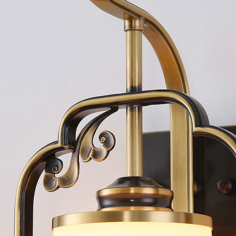 Contemporary Cylinder Wall Mounted Light Glass 1-Light Wall Lamps for Living Room