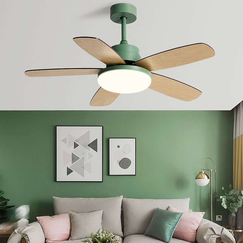 Unique Shape Metal Ceiling Fan Light Kids Style 1-Light Ceiling Fan Lamp for Living Room