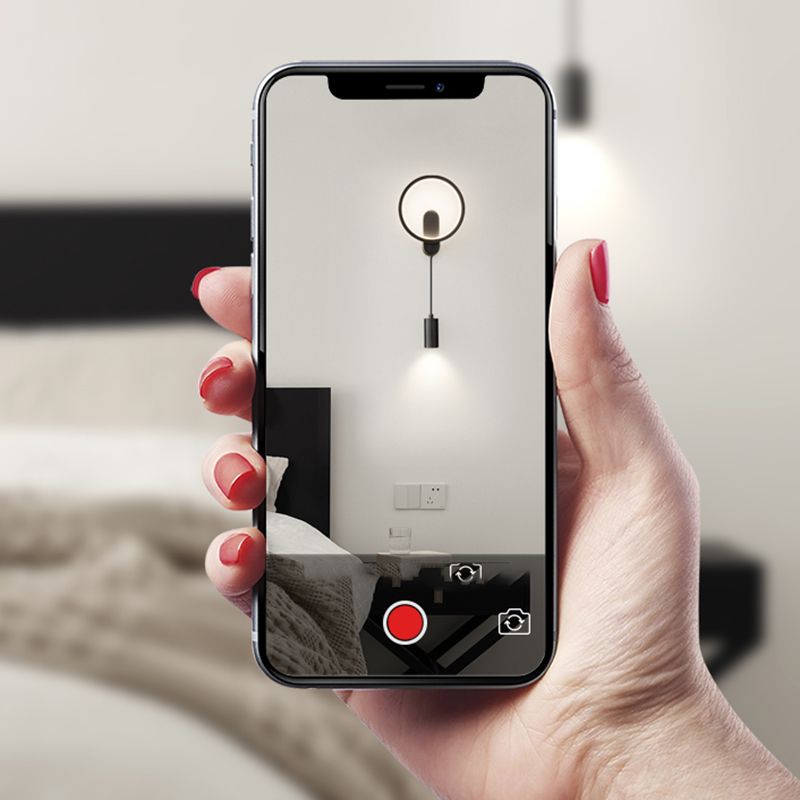 Modern Metal Wall Sconce Cylinder Shape Wall Light with Silicone Shade for Bedroom