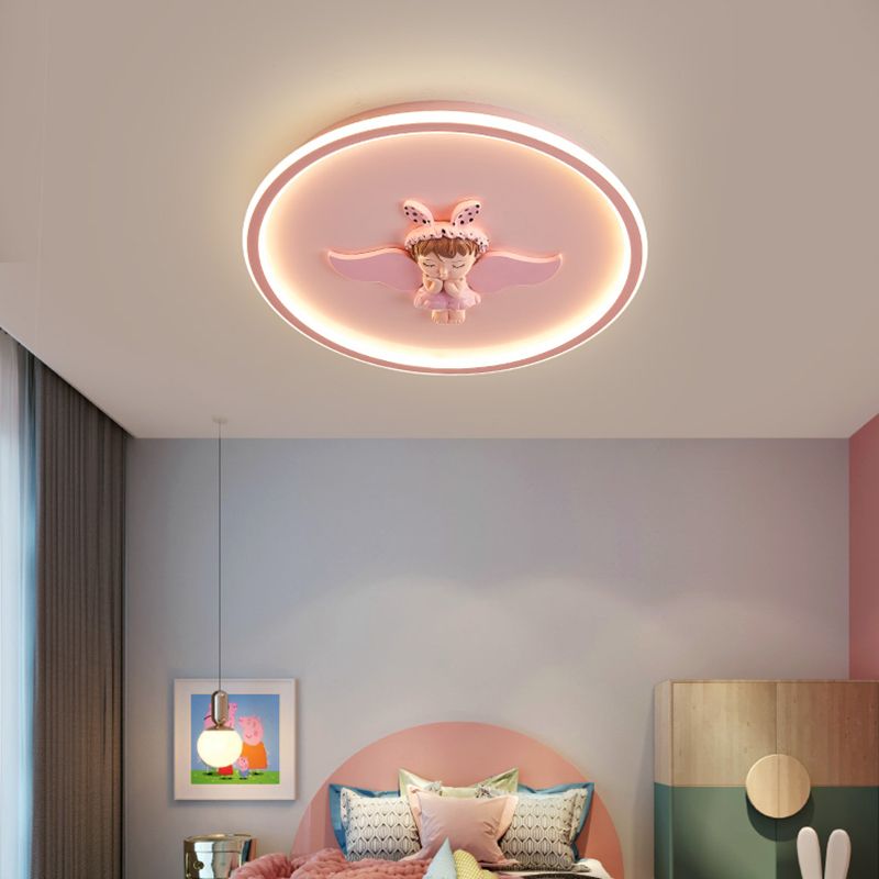 Lámpara de techo LED para dormitorio moderno con montaje empotrado de metal circular con 1 luz