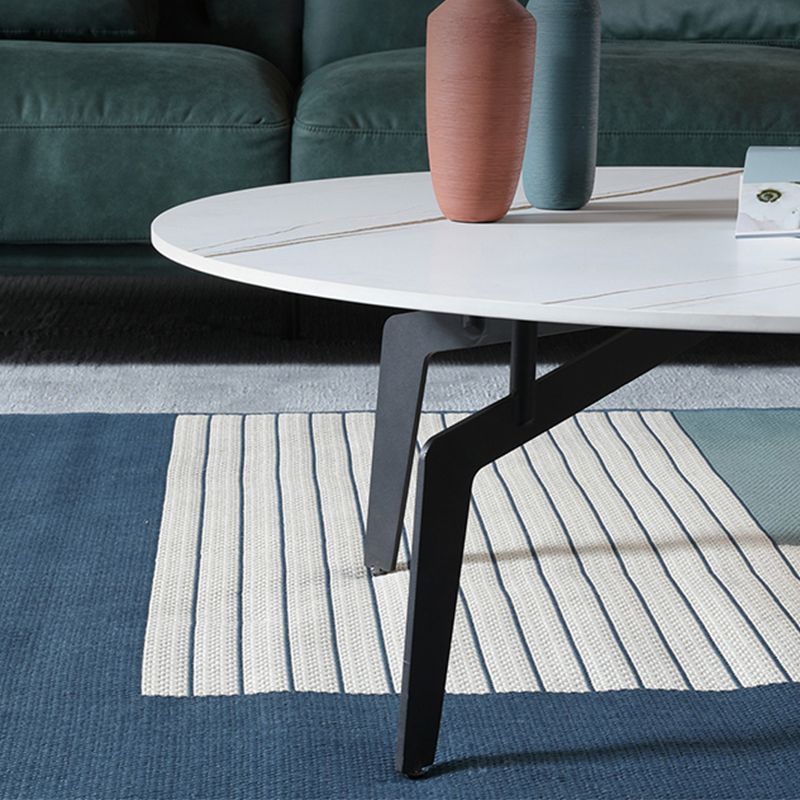 Glam Slate Coffee Cocktail Table Metal Black 4 Legs Cocktail Tabl