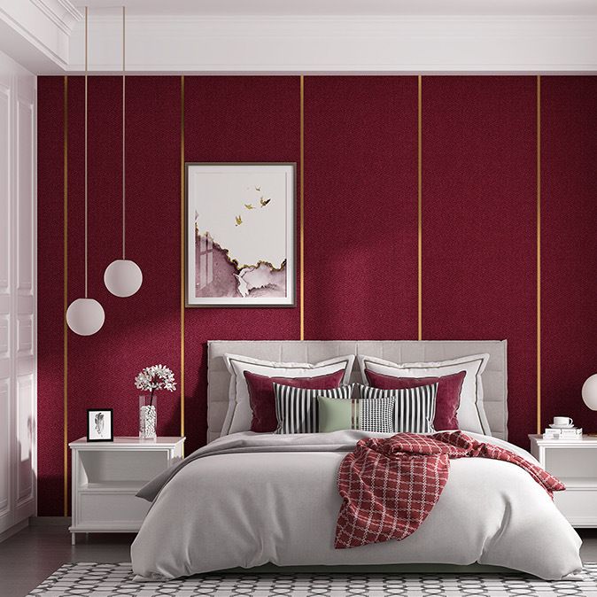 Contemporary Style Wall Panel Linen Living Room Peel and Stick Wall Paneling