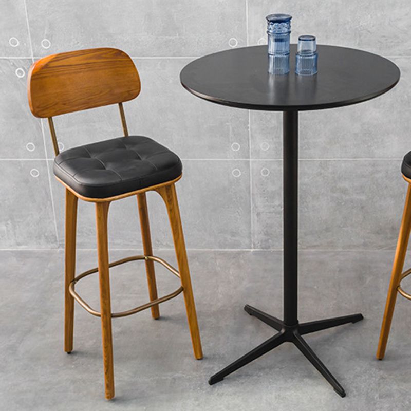 Industrial Style Armless Barstool Leather 30-inch Seat Height Counter Stools