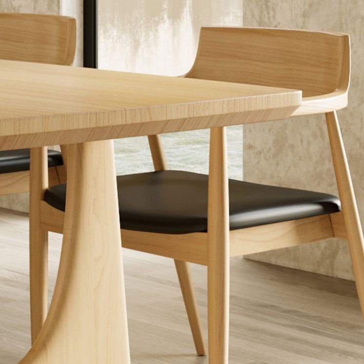 Solid Wood Dining Set 1/2/4/5/7 Pcs Double Pedestal Table with Bench and Chairs