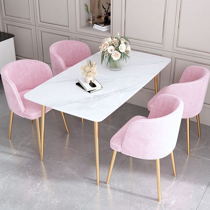 Luxury 1/2/5 Pieces Rectangle Dining Set Sintered Stone Dining Table with Chairs