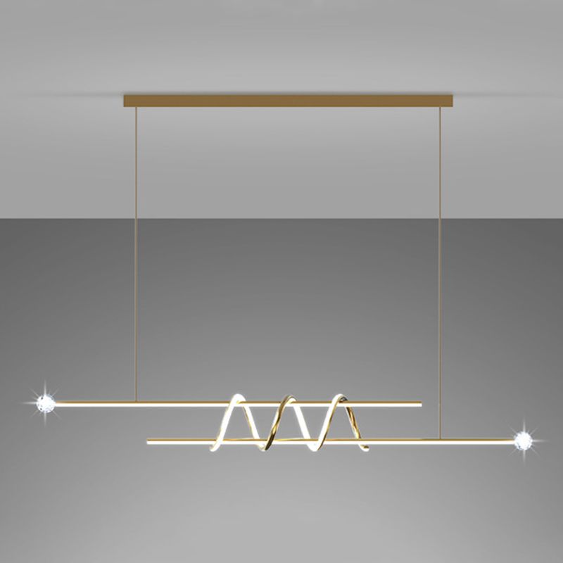 Modern Style Linear Shape Island Pendants Metal Pendant Lights for Dining Room
