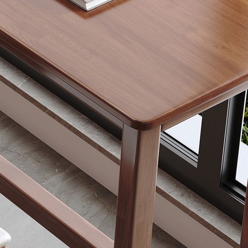 Modern Indoor Bar Stool Table Rectangle Wood Bar Dining Table