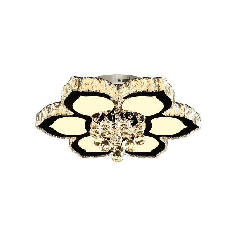 Chrome 18 "/ 26" W LED Plafonnier Plafonnier Modernisme Cristal Orb Bloom Luminaire pour Chambre