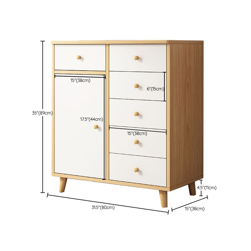 Contemporary Rectangle Storage Cabinet with Drawer Wooden Accent Cabinet