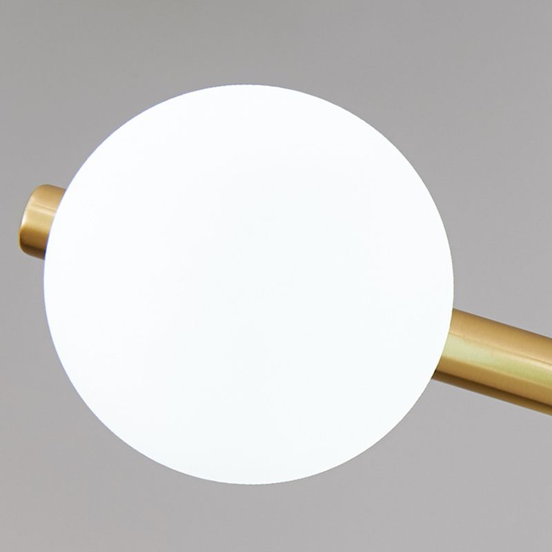 Glass Brass Island Light in Modern Creative Style Copper Globe Pendant Light for Dining Room