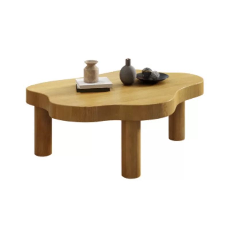 Nordic Cocktail Table 3 Legs Solid Wood Free Form Single Coffee Table