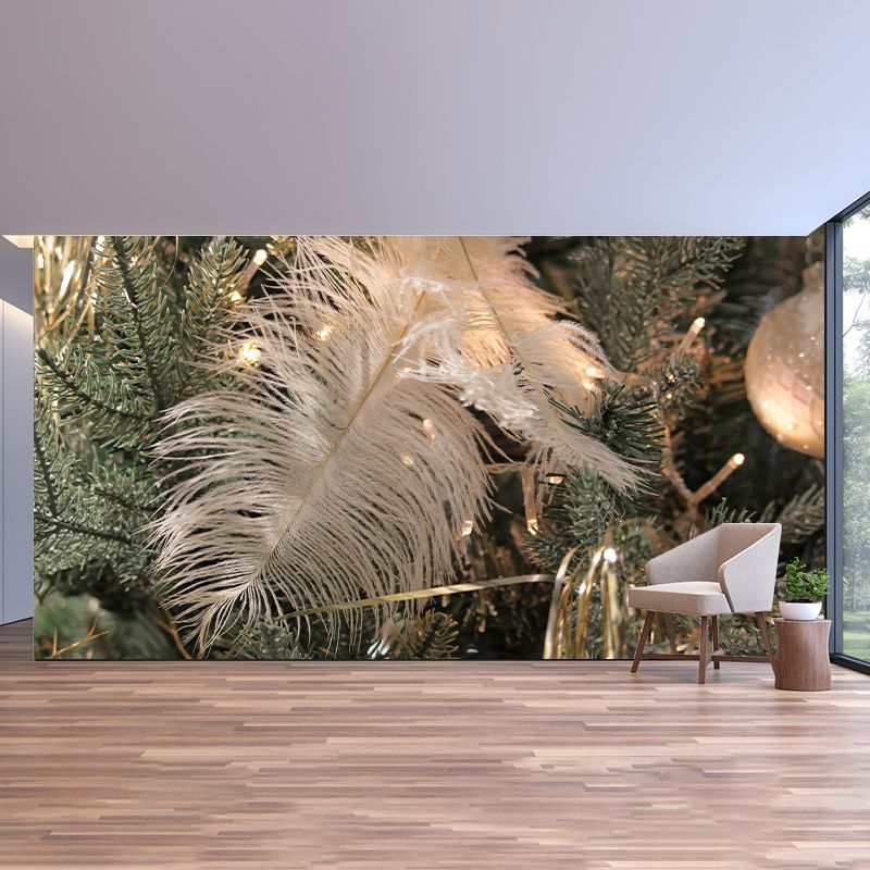 Beautiful Bird Feather Wall Mural Wallpaper Mildew Resistant Wall Covering for Decoration