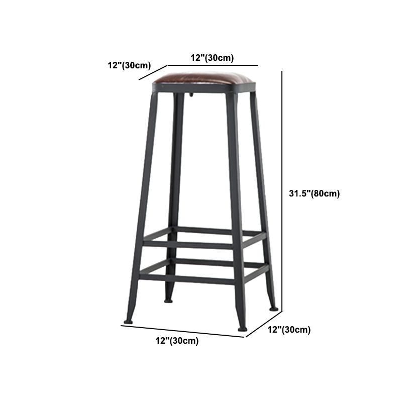 Industrial Bar Stool Wooden Counter Bar Stool with Metal Legs for Home