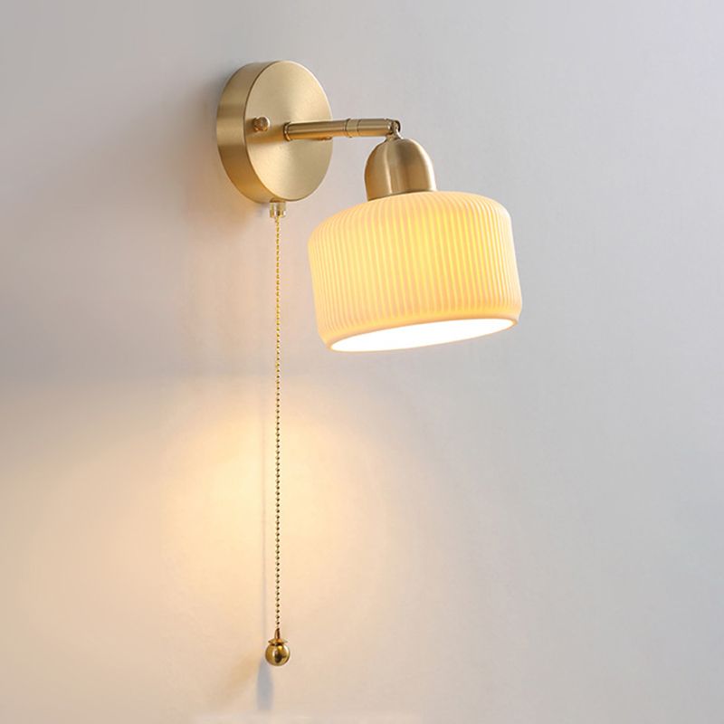Postmodern Wall Lamp 1-Light Wall Mount Lamp with Ceramics Shade for Bedroom