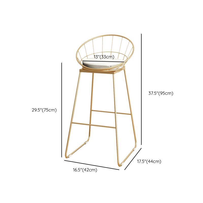 Upholstered Dining Stools Low Back Bar Stools with Metal Base