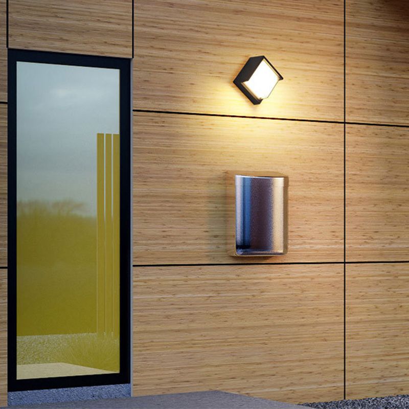 Geometrische Form Metallwandbeleuchtung moderner Stil 1 Lichtwandmontierte Beleuchtung in Schwarz