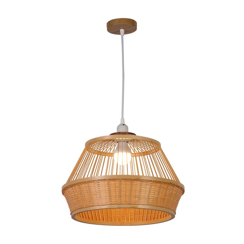 Baneta de beige colgante techo luz Asia estilo 1 accesorio de iluminación colgante de bambú de luz para comedor