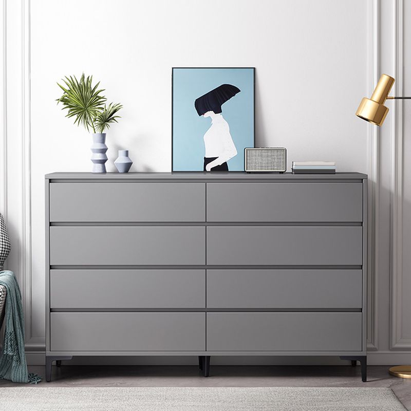 Contemporary Engineered Wood Storage Chest Bedroom Chest in Gray with Drawers