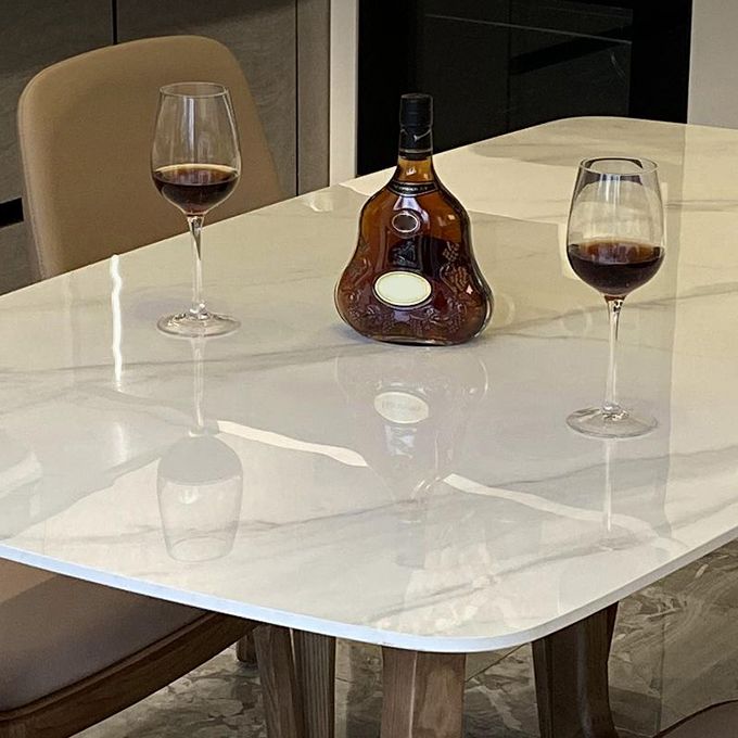 Home Dinner Room Kitchen Table Traditional Luxury Stone and Wood Dining Site Table