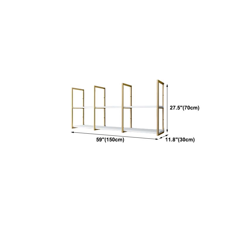 Etagere Bookcase with Wall Mounted Shelves Metal Bookshelf for Home Office