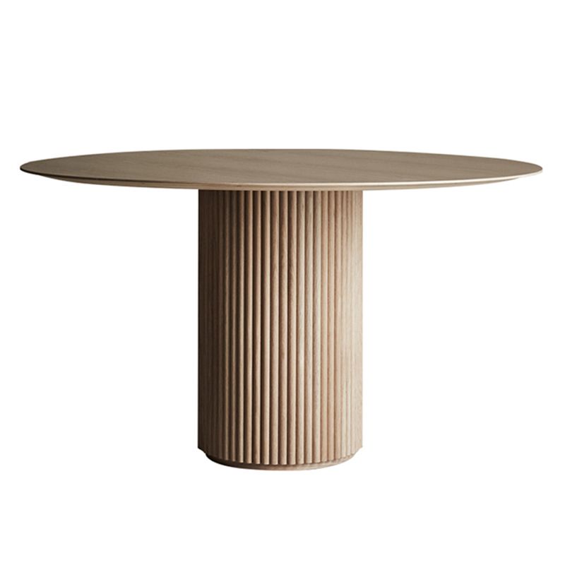 29.5"H Modern Wood Base Wood/Slate Top Round Table Top Coffee Table