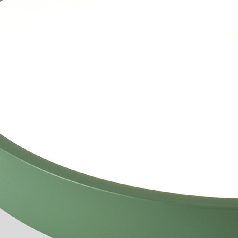 Round Shape Ceiling Lamp Modern Macaroon Iron 1 Light Flush Mount for Living Room Aisle