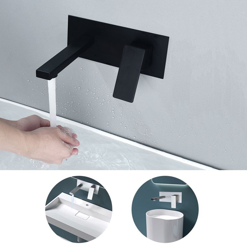 Stainless Steel Wall Mounted Bathroom Faucet Light Luxury Bathroom Faucet Modern Faucet