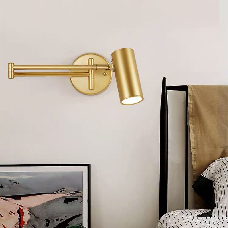 1 Light Cylinder Wall Mounted Lamp Contemporary Metal Wall Lighting Ideas