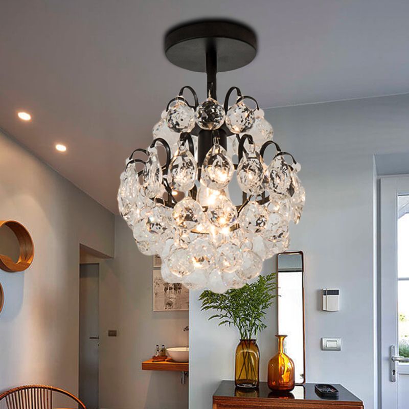 Moderno telaio piegato telaio leggero metallo 1 corridoio luce semifulto luce in oro/nero