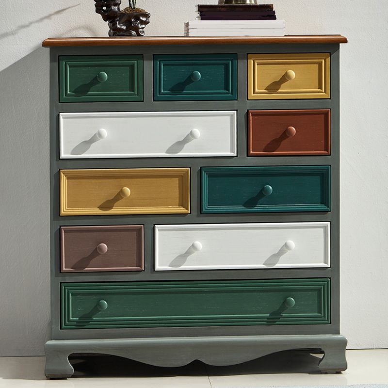 Coastal Storage Chest Dresser Solid Wood Dresser with 4/8/10/12 Drawers