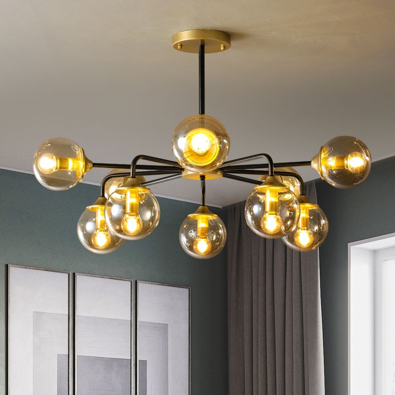 Contemporary Globe Chandelier Lights Glass Chandelier Light Fixture for Living Room