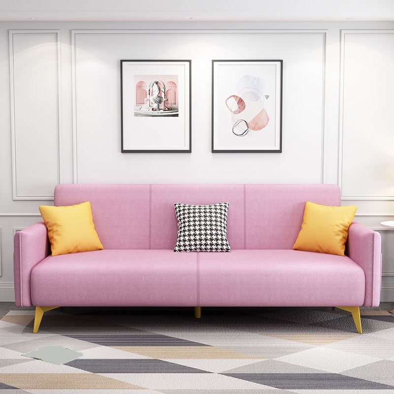 Contemporary Square Arm Living Room Fabric Stationary Seating