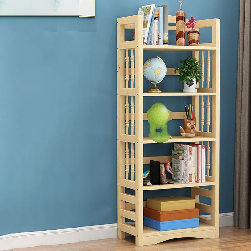 Etagere Vertical Modern Book Shelf Natural Wooden Shelf Bookcase for Study Room