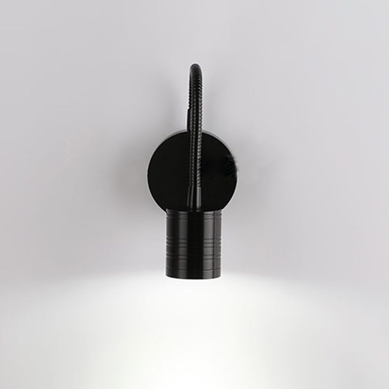 Éclairage mural de cylindre en métal style contemporain 1 éclairage de lecture murale lumineuse