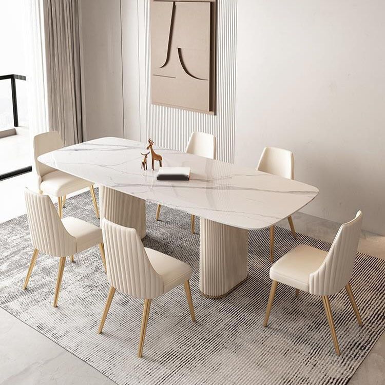 Modern 1/4/5/7 Pieces Dining Set Rectangle Stone Dining Table Set for Dining Room