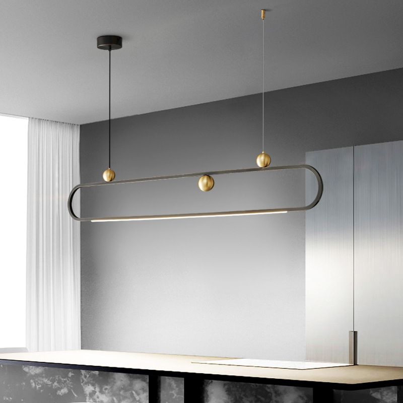 Metal Linear Island Pendant Lights Modern 1-Light Island Pendant Lighting