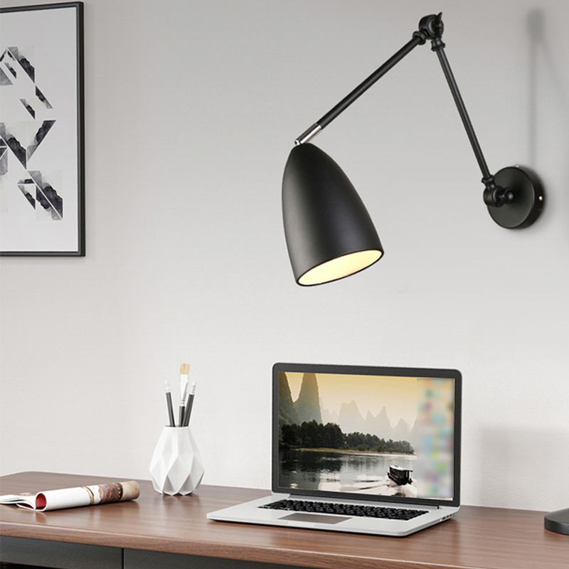 Metal Shade Wall Light Modern Single Light Adjustable Wall Sconce for Bedroom