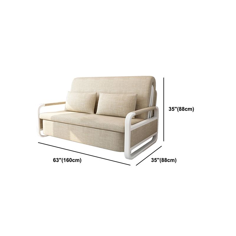 Cotton Blend Contemporary Convertible Bed Sofa Couch in Beige