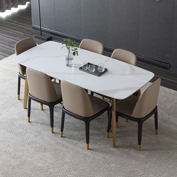 1/4/5/7 Pcs Metal Glam Dining Room Set with Rectangle Table Dining Set