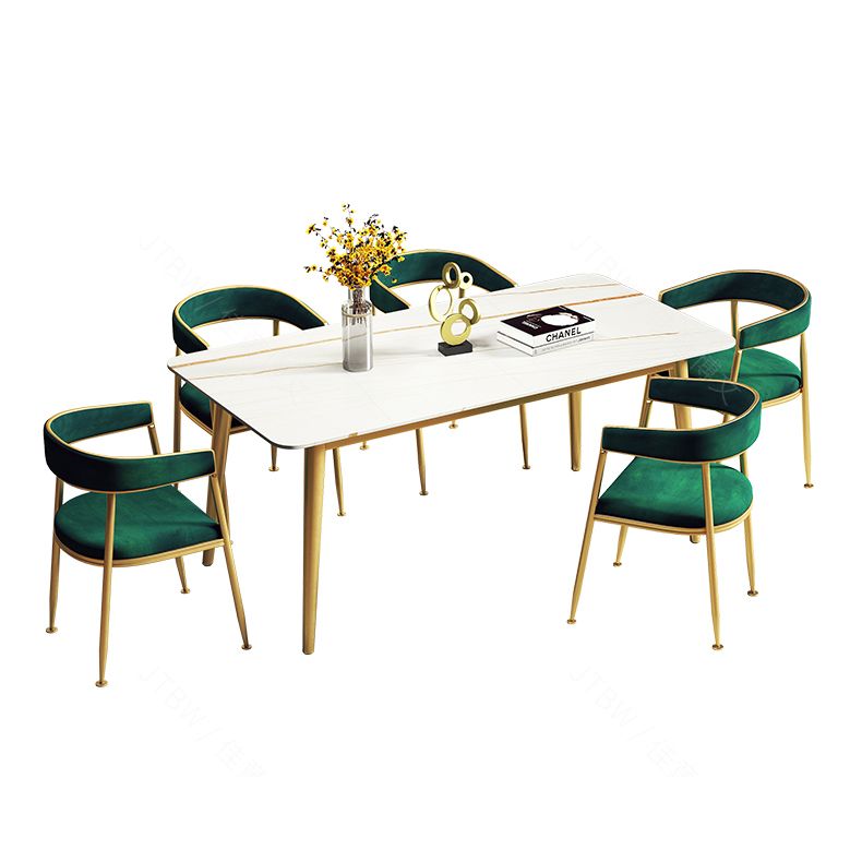 Metal Mesa sinterizada de mesa de interior tradicional rectángulo de lujo con 4 patas
