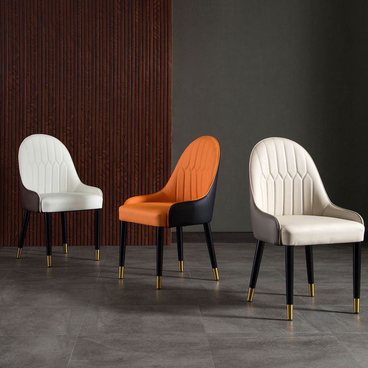 Chaises de salle à manger de style glamour nordique, chaise d'appoint avec accoudoirs en métal pour cuisine (Ensemble de 2)