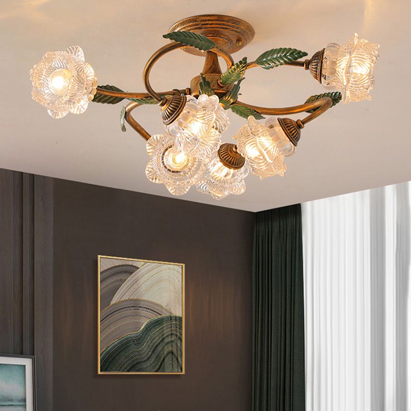 Modern Simple Iron Ceiling Lamp Flower Shape Ceiling Light for Living Room