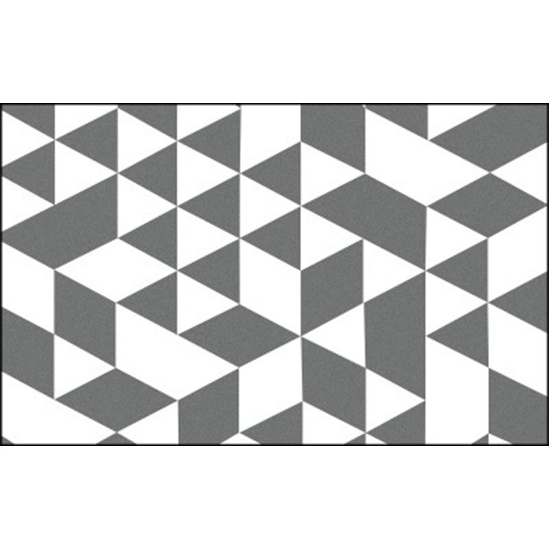 Grey Contrast Stitching Geometric Rug Polyester Modern Indoor Rug Machine Washable Stain Resistant Non-Slip Rug for Bedroom