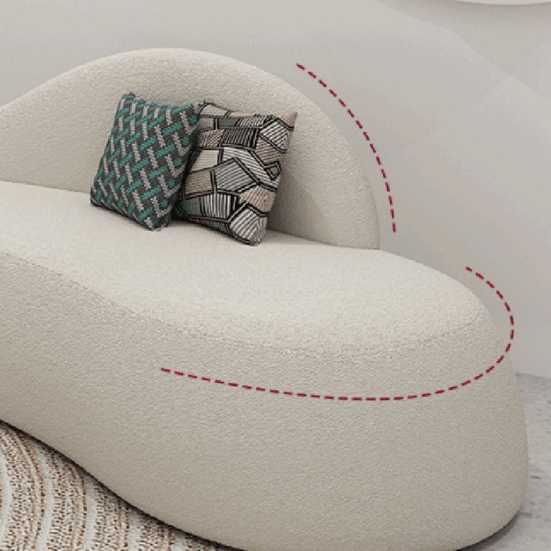 Modern fabric Curved Sofa Armless Sofa with 2 Pillows for Living Room