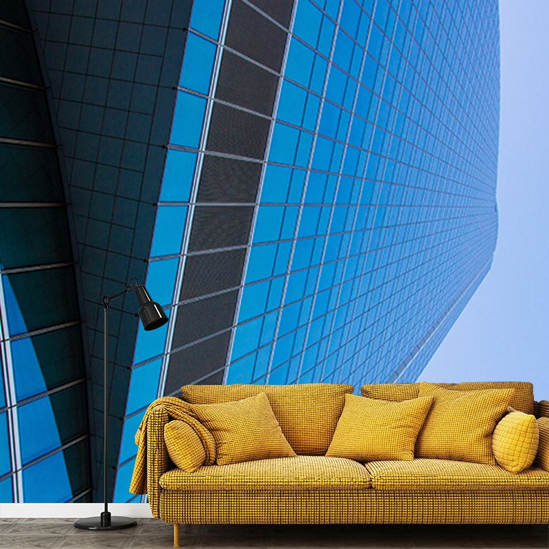 Modern Architecture Mural Wallpaper Washable Wall Covering for Living Room