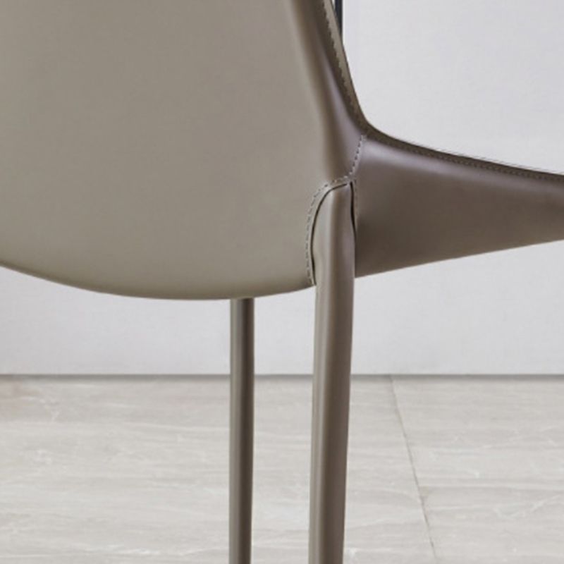 Upholstered Dining Armless Chairs Faux Leather Kitchen Dining Chairs