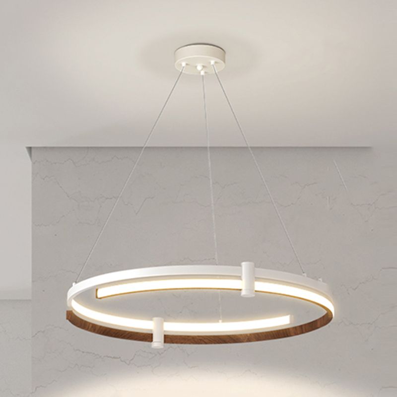 Nordic Circle Chandelier Aluminum 24" Wide LED Chandelier Pendant for Living Room