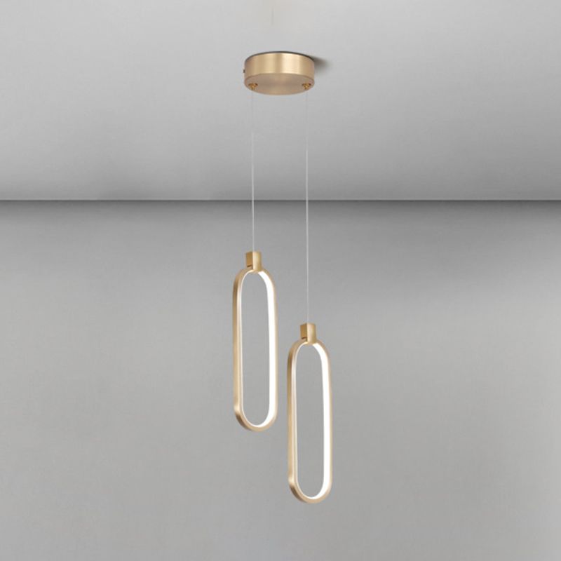 Modern Style Hanging Light Fixture Strip Shape Pendant Light with Silica Gel Shade