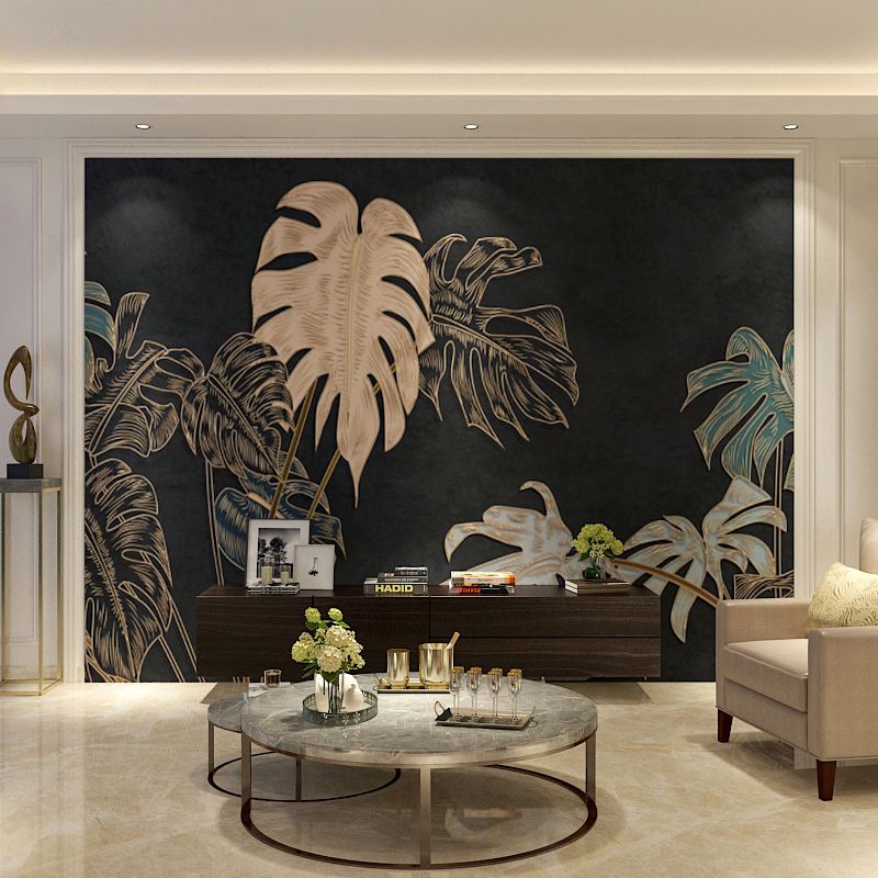Cool Tropical Leaf Wall Art for Living Room Modern Wall Mural, Made to Measure