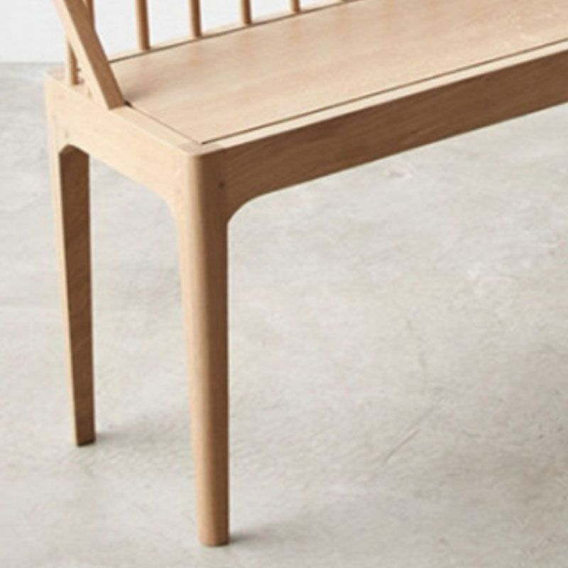 Modern Backrest Seating Bench Solid Wood Rectangle Bench for Entryway